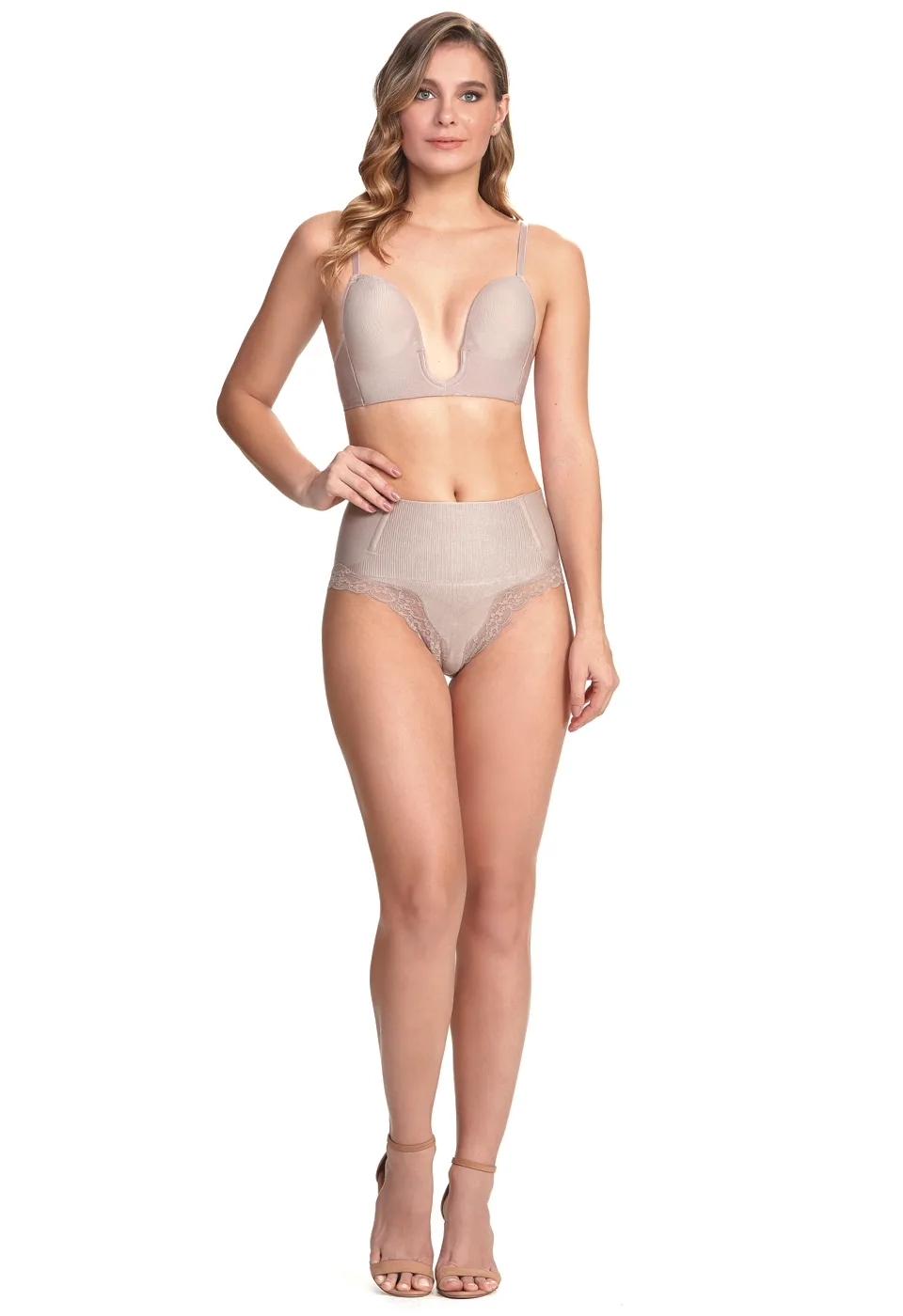 CALCINHA MODELADORA COM RENDA - CINTURA MÉDIA